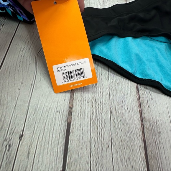 NWT ZeroXposur Shade Halter Tankini Top Bikini Bottoms Set - UPF 30+ sz XS blue - Picture 2 of 7